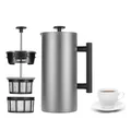 ESPRO – P6 French Press – doppelwandiger, isolierter Kaffee- und Teebereiter aus Edelstahl, 32 Unzen, gebürsteter Edelstahl, 32 Unzen