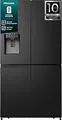 Hisense Kühlschrank Side-by-Side RQ760N4SBFE | Cross Door | 584 l | No Frost | WiFi | Eis- & Wasserspender | Schwarz, E (Spektrum A bis G)