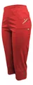 Cherry Berry 3/4-Hose Kurze Damen Sommerhose 3/4 lang Schlupfhose mit Stretchgewebe mit elatischen Bund, in Unifarben, Rot