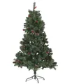 Geschmückter Weihnachtsbaum grün 180 cm LED Beleuchtung Metallständer Jacinto