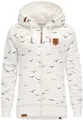 REPUBLIX Damen Sweatjacke Hoodie Sweatshirt Pullover Zipper Jacke RD-024 Weiß XXL