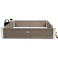 WONDERMAKE Große Hochbeet-Umrandung Beeteinfassung aus Holz für Garten Terrasse, Pflanzbeet Bausatz XL quadratisch, Blumenbeet Kräuterbeet Beetu... - Grau/Weiß