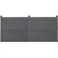WPC Gartenzaun 165x314 cm mit Pfosten Sichtschutz Windschutz Grau