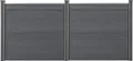 WPC Gartenzaun Grau mit Pfosten Sichtschutz Windschutz Lamellenzaun Zaun 165x314cm [neu.holz]