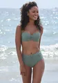 Bügel-Bandeau-Bikini-Top "Loretta", mit Strukturmuster, Gr. 34 - Cup D, oliv Cup D