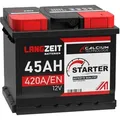 Langzeit Autobatterie 45Ah 12V 420AEN Batterie ersetzt 44Ah