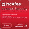 McAfee Internet Security 1-10 Geräte 1 Jahr ESD Lizenz License Key Code Number