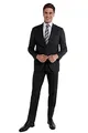 Steffen Klein Herren Anzug - Regular Fit - Größe 102 - Zweiteiler Business Anzug - Elastischer Komfort - Klassischer Schnitt - Schwarz