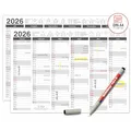 TOBJA abwischbarer Wandkalender 2026 A4 - "Anthrazit" Jahresplaner 2026 abwischbar, inkl. Stift. Tafelkalender 2026, Robuster Kalender A4 (abwischbar +1 Stift)