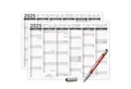 TOBJA Wandkalender Abwischbarer Wandkalender 2025 A4 - "Grau", Tafelkalender inkl. 1 Stift Kalender A4 abwischbar