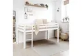 Homestyle4u Hochbett 90x200 Kinderbett Rausfallschutz Grau/Weiß Kinder Leiter Treppe Kiefer, Jungen Mädchen