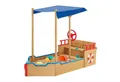 Juskys Sandkasten Käpt´n Pit, Piratenschiff aus Holz, mit Bodenplane, Stauraum und Sitzbank