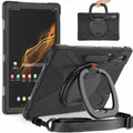 Für Samsung Galaxy Tab S10 / S9 / S8 Ultra 360 Grad Schwarz Tablet Tasche Hülle