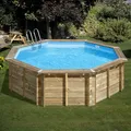 Gre VIOLETTE 2 Schwimmbecken - Holzpool Ø500x127cm - 75/100 Poolfolie - Pool-Set