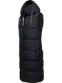 Navahoo Damen ärmellose lange Outdoorweste warme Winterjacke Schnuffelchen Navy Gr. XS