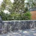 Gabione 200x50x50 cm verzinktes Eisen silberfarben