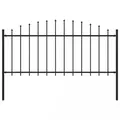 Vidaxl - Gartenzaun Mit Speerspitzen Stahl (0,5 - 0,75) X 1,7 M Schwarz