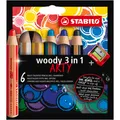 STABILO Woody 3 In 1 6er Etui Arty (Mehrfarbig, 6 x) (1062648)