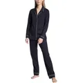 Calida Night Lovers Pyjama With Collar Dunkelblau Baumwolle X-Small Damen