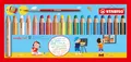 STABILO - Buntstift, Wasserfarbe & Wachsmalkreide - woody 3 in 1-18er Pack mit Spitzer und Pinsel - mit 18 verschiedenen Farben