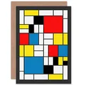 Wee Blue Coo Piet Mondrian Abstrakte Würfel Quadrate Alter Meister Weihnachtskarte