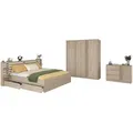Schlafzimmer, Braun, Holzwerkstoff, 80x200x120 cm, Kinder- & Jugendzimmer, Jugendmöbel, Komplette Kinder- & Jugendzimmer