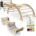 Juskys Kletterdreieck Movario - Indoor Klettergerüst für Kinder, Kletterdreieck und Kletterbogen, mit Rutsche - Klein