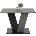 P & B Esstisch, Schwarz, Dunkelgrau, Holzwerkstoff, Betonoptik, rechteckig, Säule, Bodenplatte, 76x68x110 cm, Variantenauswahl, Esszimmer, Tische, Esstische