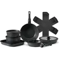 VEVOR Induktions-Kochgeschirr-Set (17-teilig) mit abnehmbaren Griffen, Induktionskochtöpfe zum Braten, Soßen und Kochen (Schwarz) - Schwarz
