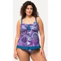 Ulla Popken Tankini Tankini Marmormuster Softcups lila 44
