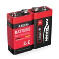 2 ANSMANN Alkaline longlife Rauchmelder 9V Block Batterien - Premium Qualität für höhere Leistung, 9V Batterie ideal für Feuermelder, Bewegungsmelder, Alarmanlagen & Kohlenmonoxid Warnmelder