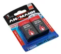 2er Pack Ansmann 9V Block Batterie für Rauchmelder | E Block 6LR61 AM6 | 9V