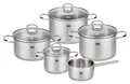 ELO JASPIS Kochtopf-Set 5-teilig Topfset Kochtopf mit Glasdeckel Edelstahl