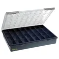 raaco Assorter 4-32: Sortierbox für Werkstatt, 32 feste Fächer für Kleinteile, Sichere Aufbewahrung durch Schiebeschloss, Tragbar, 26 x 33.8 x 5.7 cm, Leicht & Robust.
