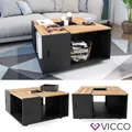 Couchtisch Sofatisch Beistelltisch Anton Anthrazit Kaffeetisch Ablage Vicco