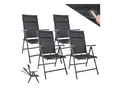 GARMIO® Gartenstuhl Balkonstuhl FLORENZ schwarz, 4er SET, 7-fach verstellbar, klappbar, inkl. Nackenkissen, für Terrasse