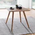 FineBuy Esstisch quadratisch 80cm Sheesham Massivholz – Rustikaler Holztisch im Landhausstil, Design Esszimmertisch massiv, Küchentisch Bistrotisch