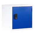 STIER Schließfachwürfel, abschließbar mit Zylinderschloss, kombinierbar und stapelbar, für Umkleiden oder Wertsachen, Maße: HxBxT 30x30x30 cm Farbe: Blau (enzianblau)