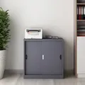 [en.casa] - Aktenschrank Rieti Stahl 90x40x90 Cm Dunkelgrau