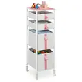 Relaxdays Kommode für Kinder 4 Schubladen Weiß,Creme,Rosa