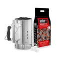 Weber Anzünd-Set, 3 in1 Anzündkamin, 2 kg Weber Grill Briketts und 3 Anzündwürfel