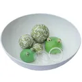 Mini Teich creme weiß komplett mit Schale Schwimm Kugeln Fröschen &Teelichschale