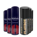 6er Set: 3 x Playboy Deospray Men VIP, 150 ml + 3 x Hâttric Deo Spray 150 ml