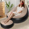 AearKing Aufblasbares Sofa mit Fußhocker, Aufblasbarer Sessel, Wasserdichtes Luftsofa Aufblasbares, Sessel, Sofa und Couch mit Beflockter Oberfläche für Wohnzimmer, Couch Aufblasbar Outdoor Camping
