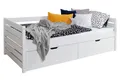 Ticaa Bettgestell Sofabett Naomi inkl. 2x Schubkästen, 100x200, Weiß