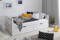 TiCAA Sofabett Naomi inkl. 2x Schubkästen, 100x200, Weiß NEU