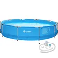 Swimming Pool rund mit Stahlrahmen und Filterpumpe Ø 360 x 76 cm blau B-Ware