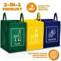 TRESKO 3er Set Recycling Deutsch Müll Sortiertaschen Mülleimer Mülltrenner Trennsystem