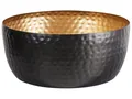 Runde Dekoschüssel aus Eisen in Schwarz und Gold Glamour Look Banha