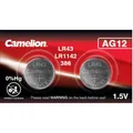 2 Stück AG12 / LR43 / 386 / SR43W / G12 1,5V Alkaline Knopfzelle